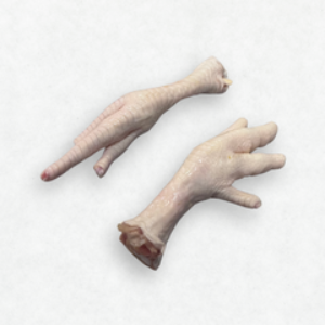 Patas de pollo sin piel