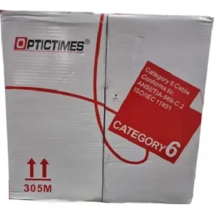 Bobina Optictimes Cable Utp Cat 6, 100% Cobre, 305 M, Blanco