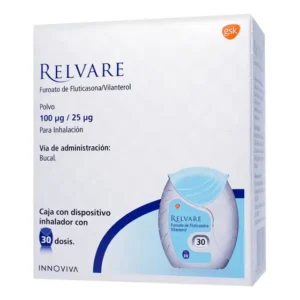 Relvare Polvo Para Inhalación 100 Mcg/25 Mcg, 1 Inhalador 30 Dosis