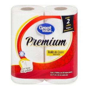 Toallas de cocina Great Value 2 rollos con 85 hojas c/u