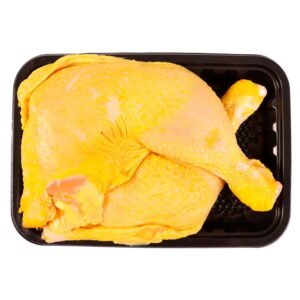 Pierna y muslo de pollo corte americano por kg peso aprox por charola 800 g
