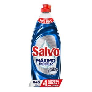 Jabón Líquido para Trastes Salvo Máximo Poder Power Clean, Rinde hasta 70% Más\*\* 640 ml