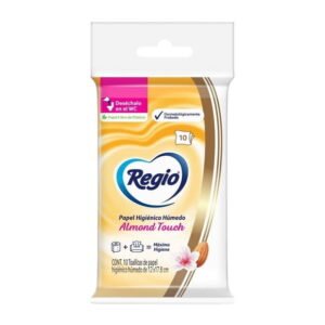 Papel higiénico húmedo Regio Almond Touch 10 pzas