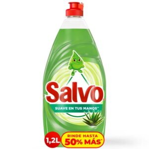 Jabón Líquido para Trastes Salvo Sábila Remueve Grasa, Rinde hasta 50% Más\*, 1.2 l