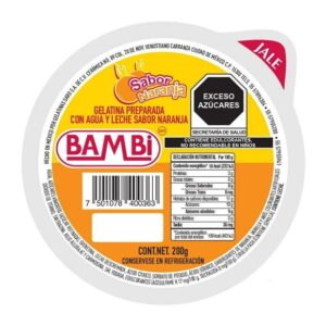 Gelatina de agua y leche Bambi sabor naranja 200 g