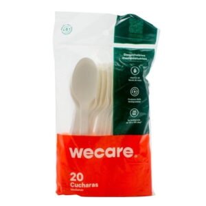 Cucharas desechables We Care medianas biodegradables 20 pzas