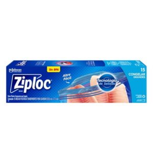 Bolsas Reutilizables Ziploc Para Congelar 1 Paquete con 15 Bolsas Tamaño Grande