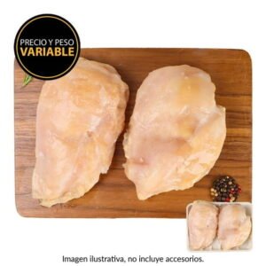 Pechuga de pollo sin hueso por kg congelada peso aprox por charola 850 g