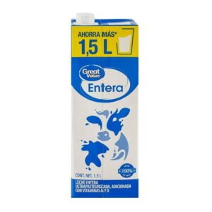 Leche Great Value entera 1.5 l