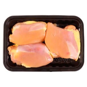 Muslo de pollo sin piel por kg peso por charola 600 g 3 a 4 piezas