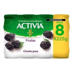 Alimento lácteo fermentado Activia ciruela pasa 8 pzas de 225 g c/u
