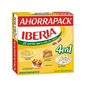 Margarina Iberia sin sal 4 pzas de 90 g c/u