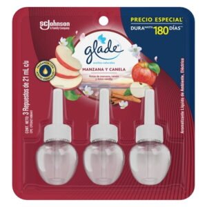 Repuesto de aromatizante ambiental Glade Aceites Naturales eléctrico manzana y canela 3 pzas