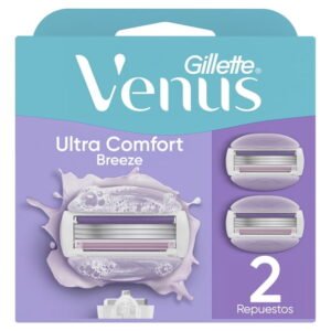 Cartucho de Rastrillo para Mujer Gillette Venus Ultra Comfort Breeze con Barras Humectantes 2 pzas