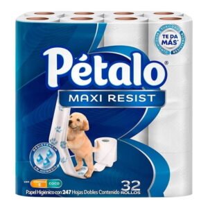 Papel higiénico Pétalo Maxi Resist 32 rollos de 247 hojas dobles c/u