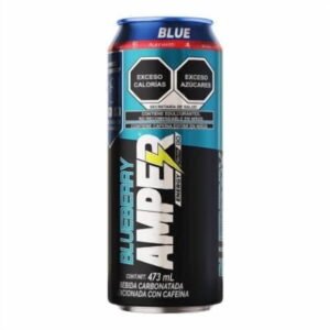 Bebida Energética Amper bebida carbonatada adicionada con cafeína sabor blueberry 473 ml
