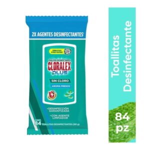 Toallitas desinfectantes Cloralex Plus aroma fresco 84 pzas