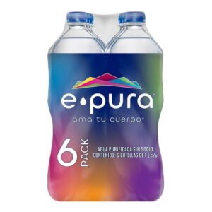 Agua Epura purificada sin sodio 6 botellas de 1 l c/u