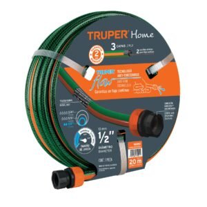 MANGUERA 1/2″ REFORZADA 3 CAPAS 20M CONEXIONES PLASTICAS