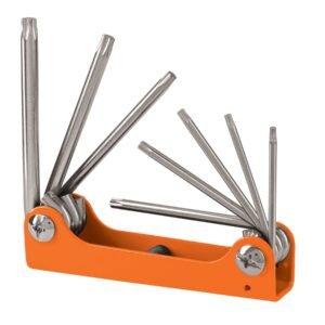 JUEGO DE 8 LLAVES TORX TIPO NAVAJA, CUERPO DE LAMINA, TRUPER