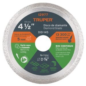 DISCO DE DIAMANTE DE 4 1/2″X 1.6MM RIN CONTINUO TRUPER