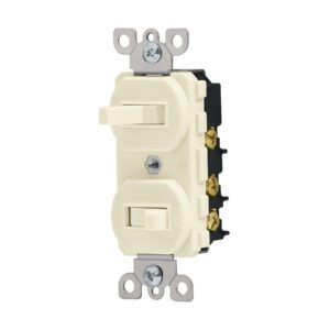 INTERRUPTOR DUPLEX DE PALANCA, STANDARD, MARFIL, VOLTECK