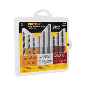 JUEGO DE BROCAS MUXTO – 9 PIEZAS – PRETL