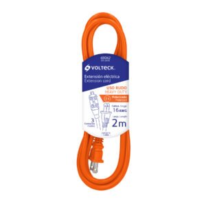 EXTENSION ELECTRICA DE USO RUDO 2M 2X16 AWG, VOLTECK