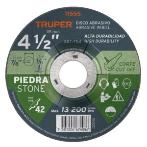 DISCO DE 4 1/2″ ABRAZIVO PARA CORTE DE PIEDRA