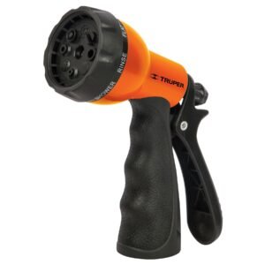PISTOLA PARA RIEGO DE 8 FUNCIONES PLASTICA CON RECUBRIMIENTO, TRUPER