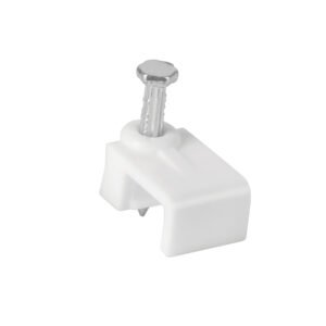BOLSA CON 20 GRAPAS BLANCAS DE 5X8.5MM PARA CABLE PLANO