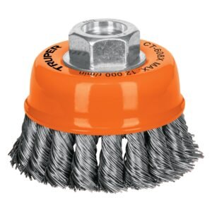 CARDA COPA 3″ ALAMBRE TRENZADO GRUESO EJE 5/8″ – 11 TRUPER