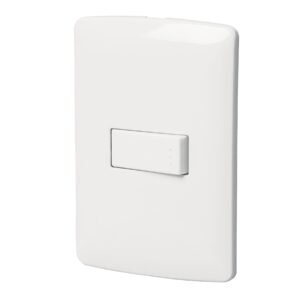 PLACA ARMADA 1 INTERRUPTOR SENCILLO, BLANCO LINEA ITALIANA