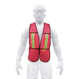CHALECO DE SEGURIDAD CON CINTAS REFLEJANTES, ROJO, PRETUL