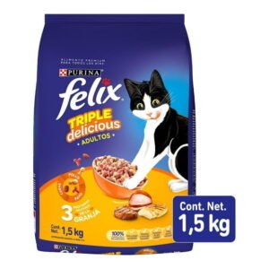 Alimento para Gato Purina Felix Adultos Triple Delicious 1.5 kg