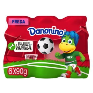 Alimento lácteo bebible Danonino sabor fresa 6 pzas de 90 g c/u