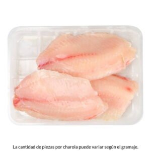 Filete de tilapia por kg peso aprox por charola 800 a 900 g