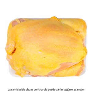 Pollo entero cortado en piezas por kg peso aprox por charola 1.7 kg