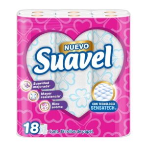 Papel higiénico Suavel 18 rollos de 200 hojas dobles c/u