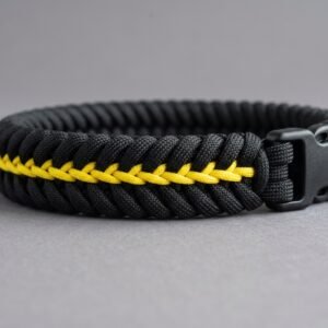 Fishtail Cosida Amarillo con Negro- Pulsera Paracord