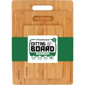 Tablas de corte de bambu00fa para cocina [juego de 3] Tabla de cortar de madera para cortar carne, verduras, frutas