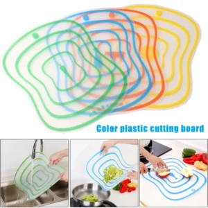 Tabla de cortar de plu00e1stico antideslizante para cocina, accesorio ligero, 4 piezas
