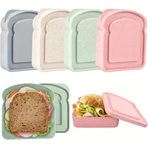Juego de 1/3 Recipientes Reutilizables para Su00e1ndwiches Bento con Tapa, Aptos para Microondas, Apilables