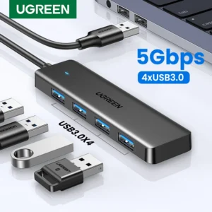 Hub USB 3.0 de 4 Puertos UGREEN Compatible con MacBook, PC y Xbox