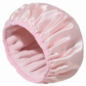Gorro de ducha con forro de tela de felpa EVA, gorro de bau00f1o grande impermeable de Triple capa reutilizable
