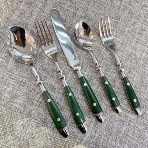 Juego de cubiertos de acero inoxidable, utensilios de cocina, tenedor, cucharas, cuchillo, cucharaditas