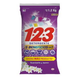 Detergente en polvo 123 Suavizante y Jazmín 1.2Kg