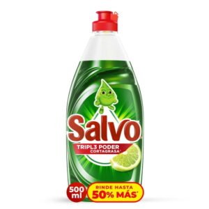 Jabón Líquido para Trastes Salvo Limón Remueve Grasa, Rinde hasta 50% Más\*, 500 ml