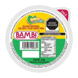 Gelatina de agua y leche Bambi sabor limón 200 g