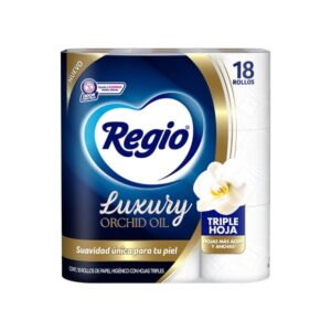 Papel Higiénico Regio Luxury Orchid Oil 18 Rollos con 140 Hojas triples